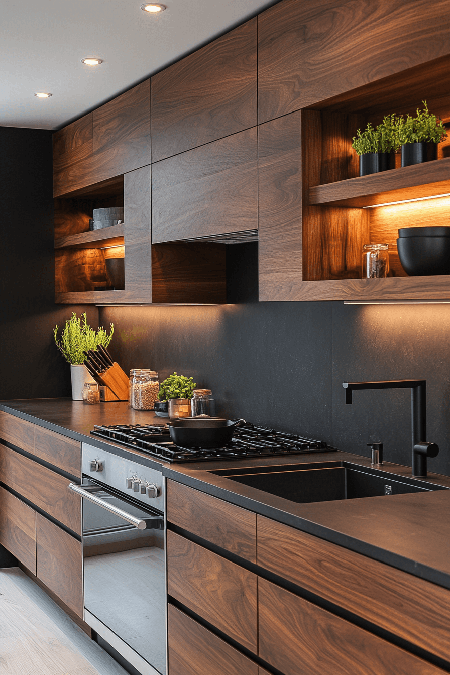 dark kitchen aesthetic