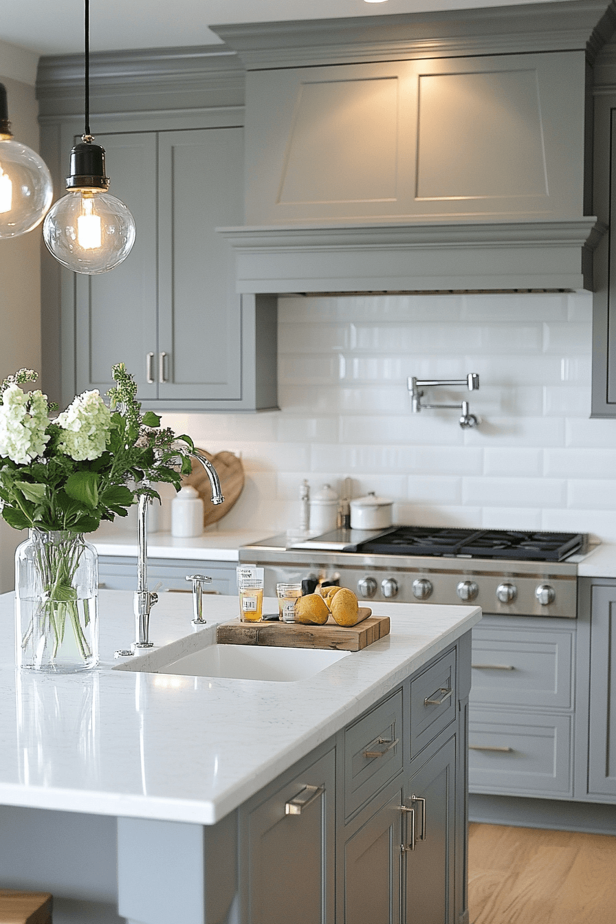 grey kitchen cabinets
