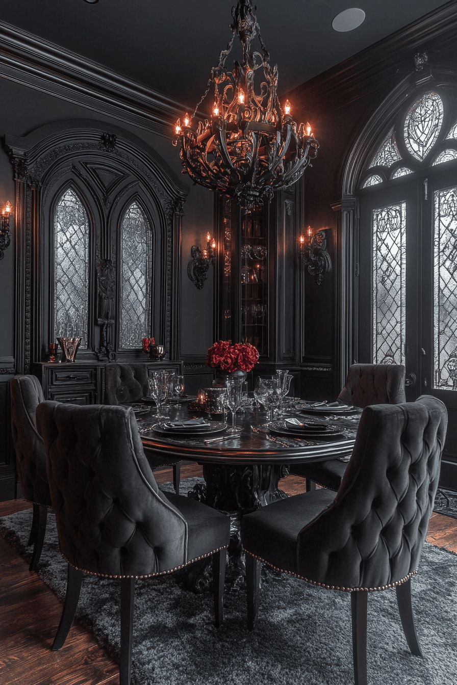 moody vintage dining room