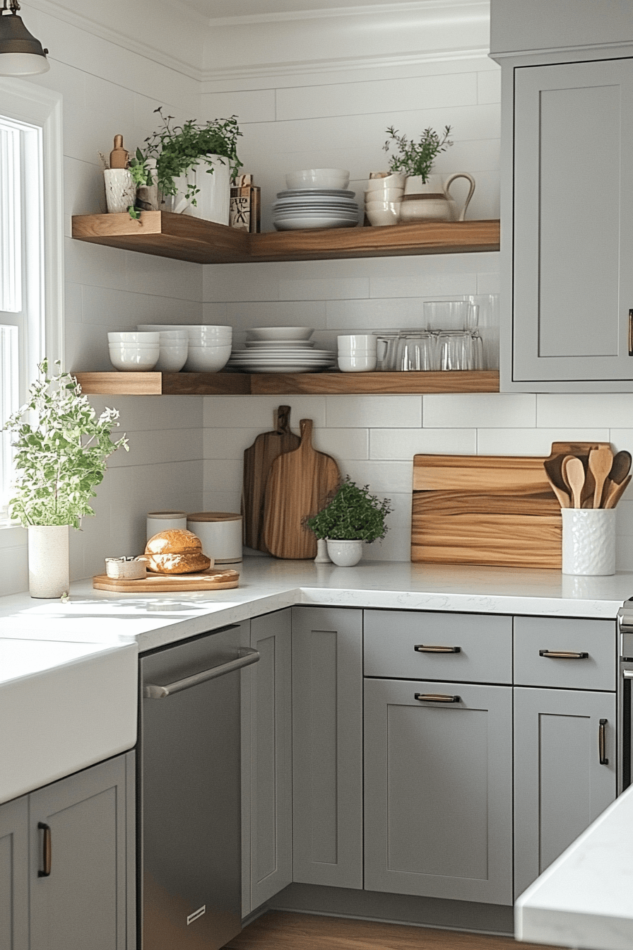 grey kitchen cabinets