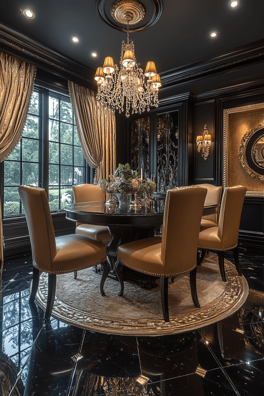 moody vintage dining room