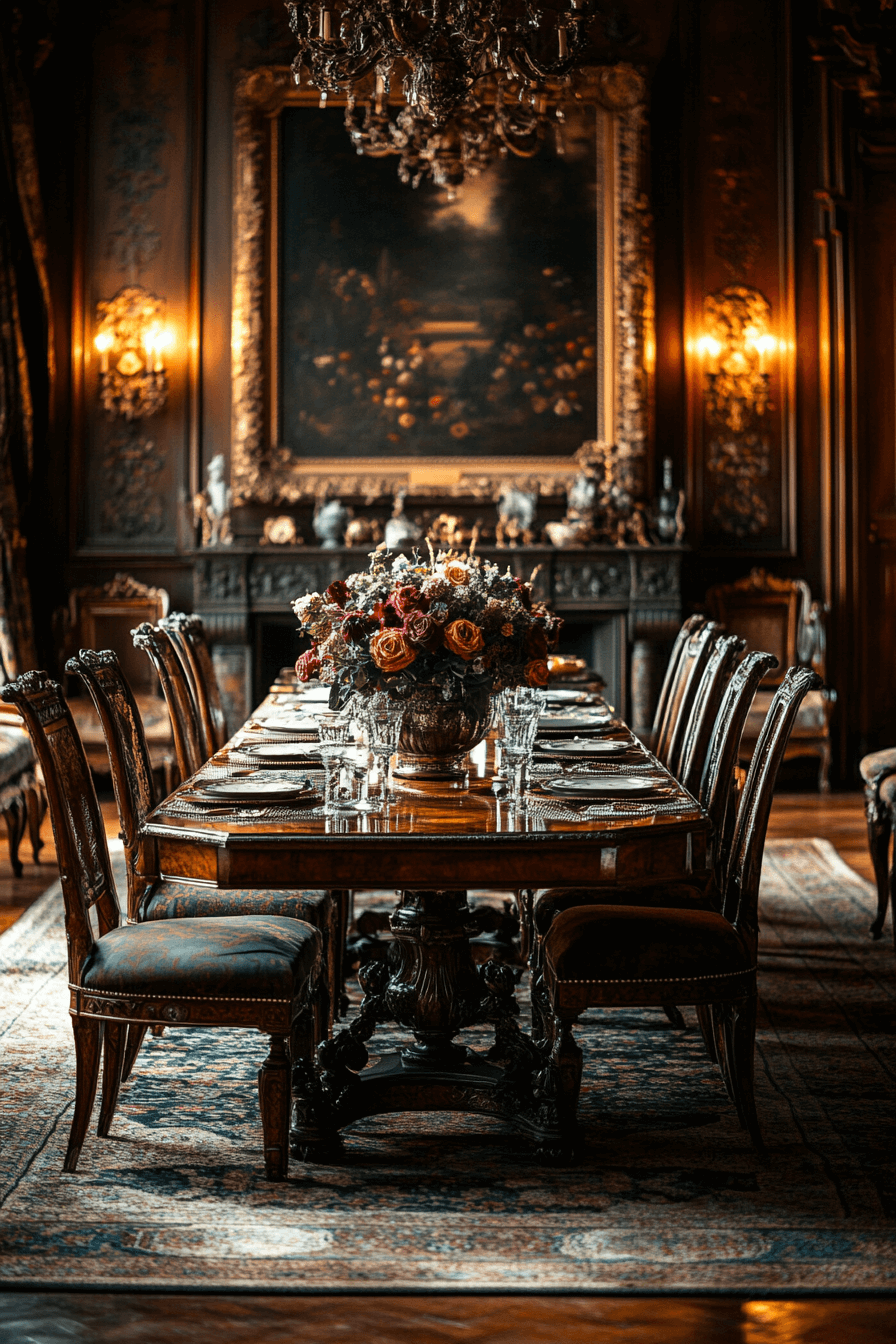 moody vintage dining room
