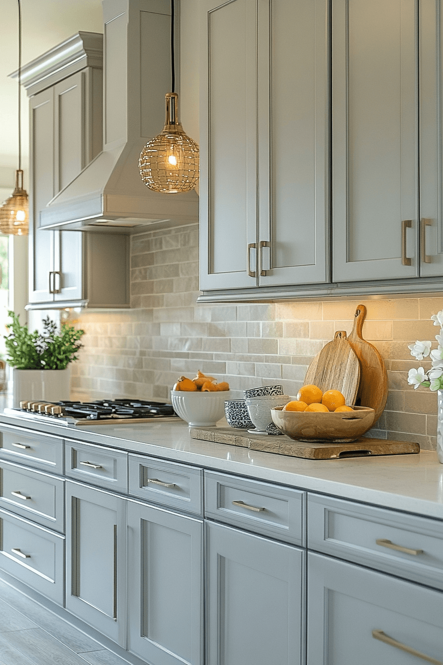 grey kitchen cabinets