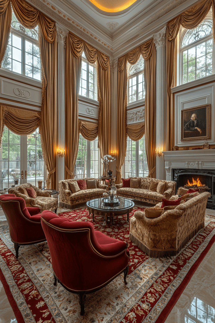 neoclassical interior living rooms