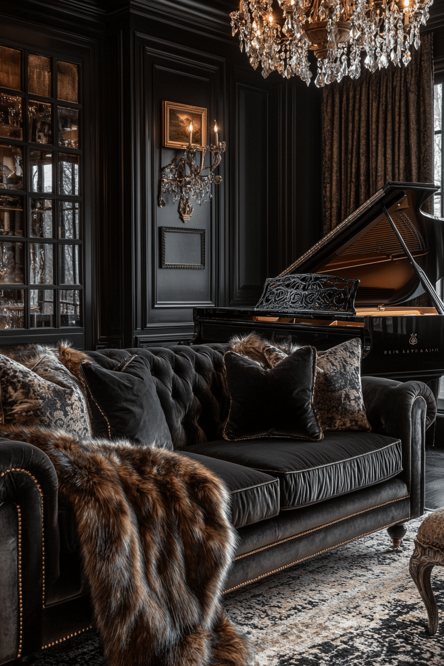 Charcoal sofa living room