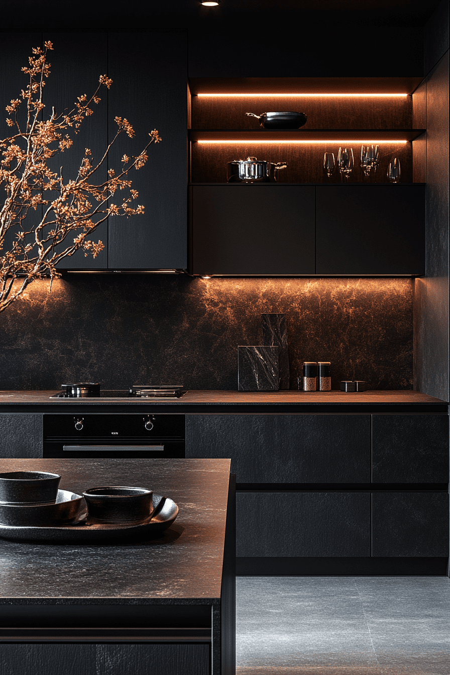 dark kitchen aesthetic