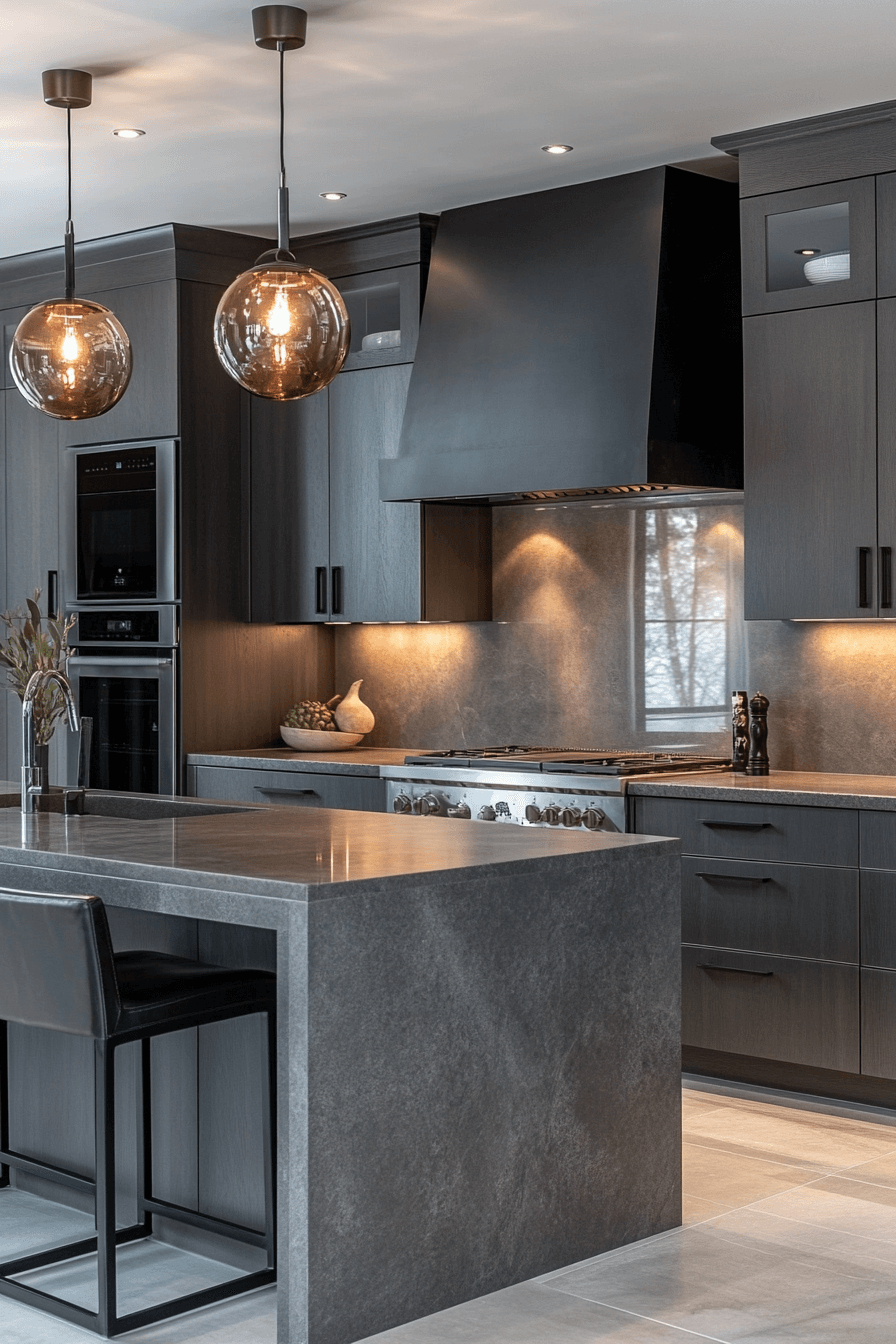 grey kitchen cabinets