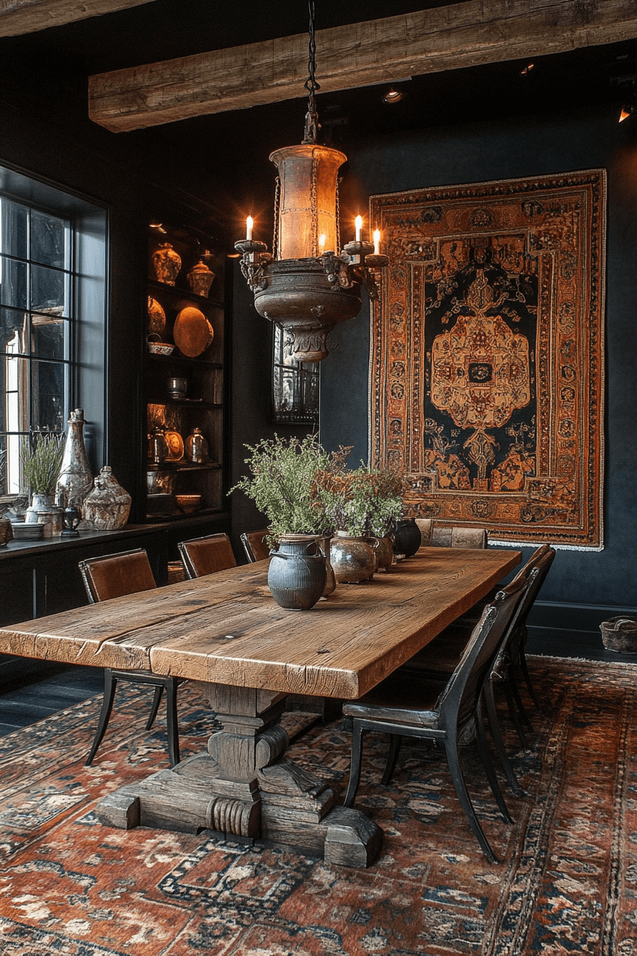moody vintage dining room