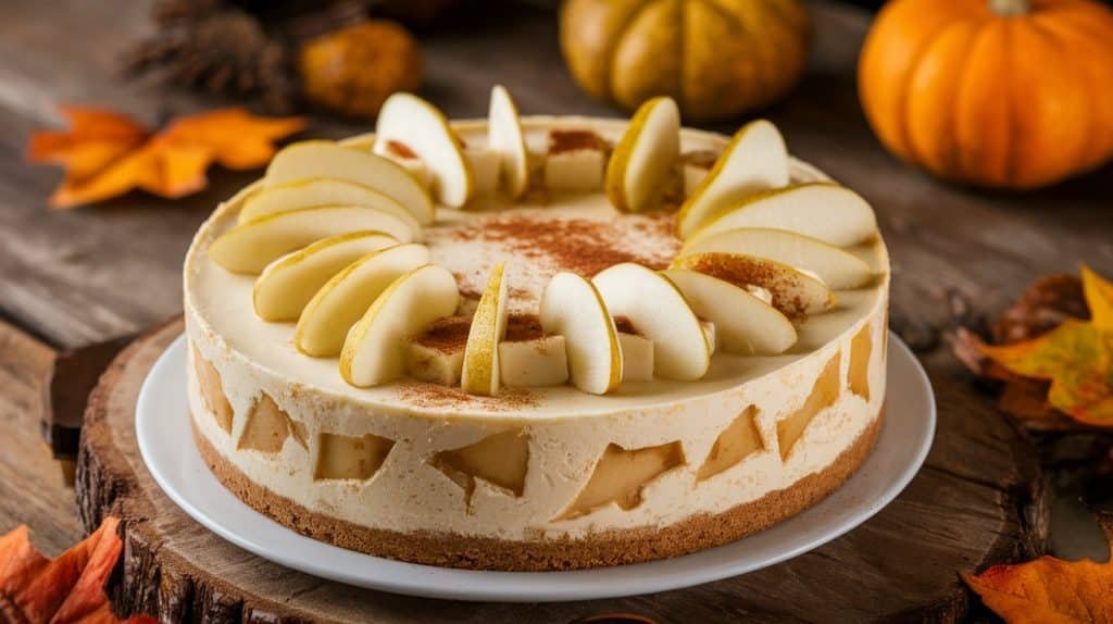 No-Bake Spiced Pear Cheesecake