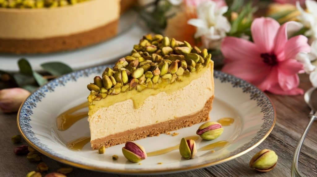 No-Bake Honey Pistachio Cheesecake