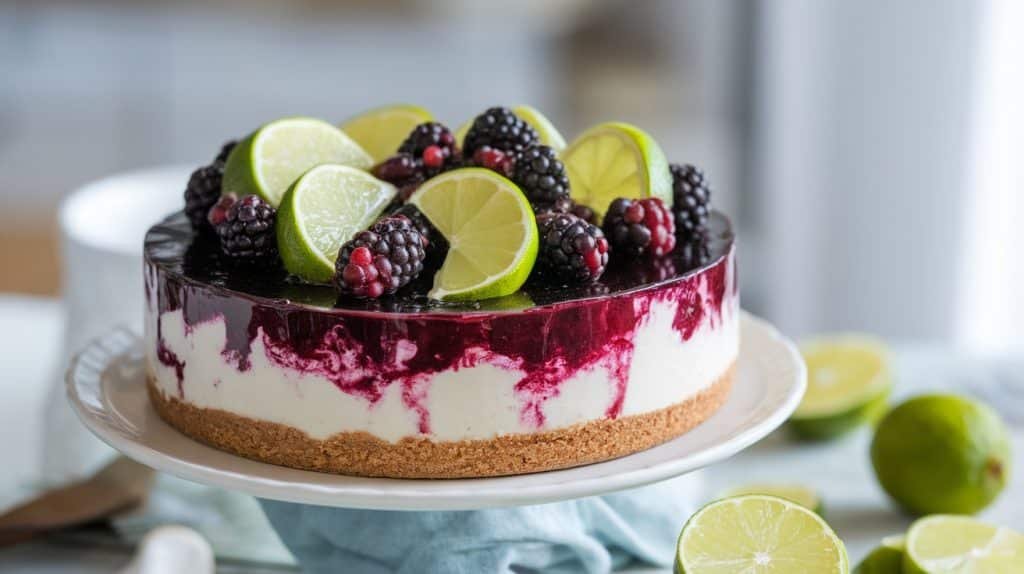 No-Bake Blackberry Lime Cheesecake