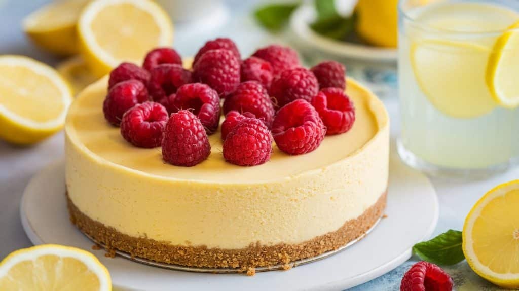 No-Bake Raspberry Lemonade Cheesecake