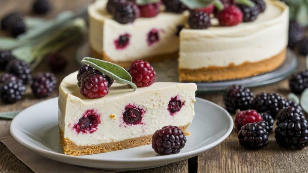 No-Bake Blackberry Sage Cheesecake