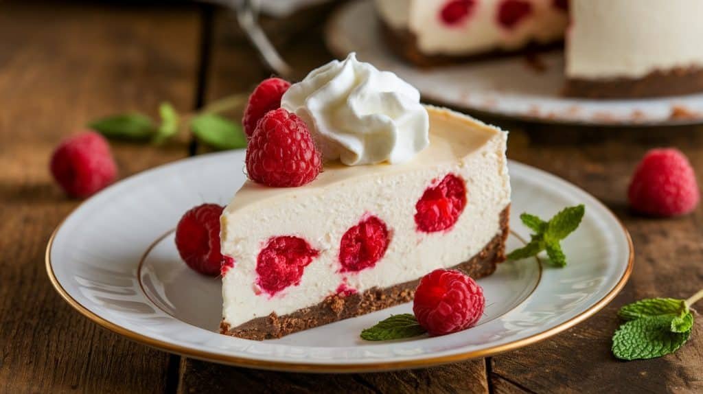 No-Bake Raspberry White Chocolate Cheesecake