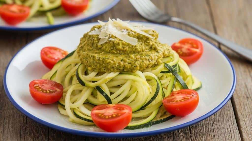10-Minute Pesto Zucchini Noodles
