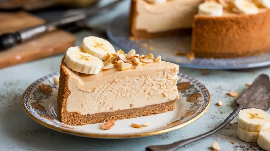 Decadent No-Bake Almond Butter Banana Cheesecake