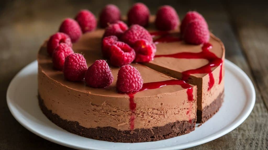 No-Bake Chocolate Raspberry Cheesecake
