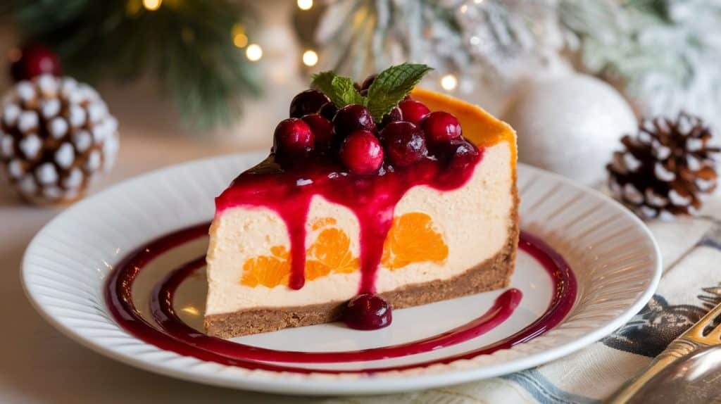No-Bake Cranberry Orange Cheesecake