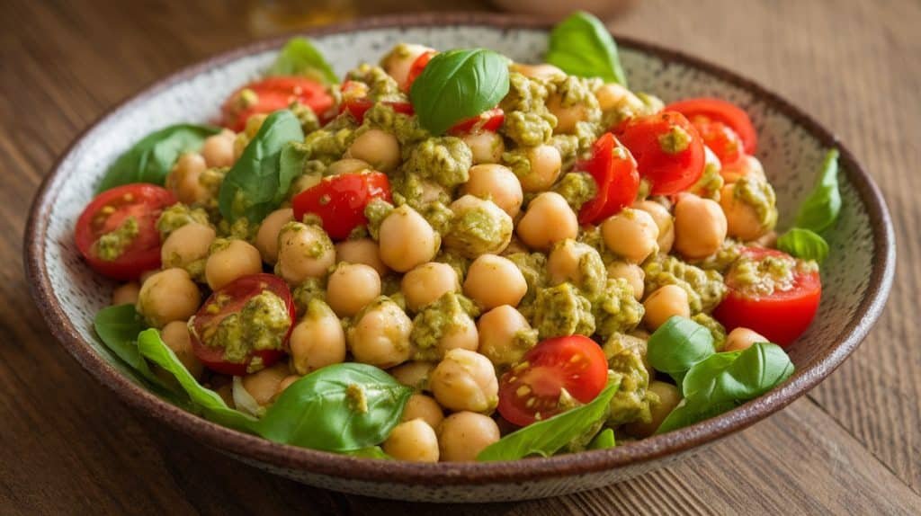 10-Minute Pesto Chickpea Salad