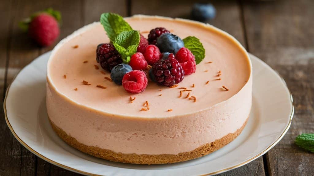 No-Bake Saffron Rose Cheesecake