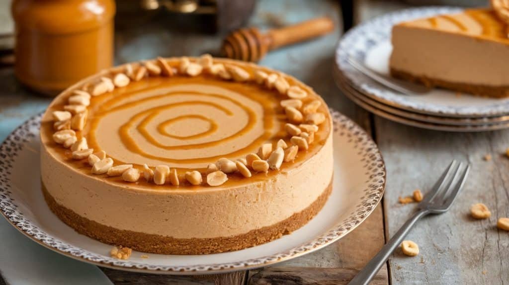 No-Bake Peanut Butter Honey Cheesecake