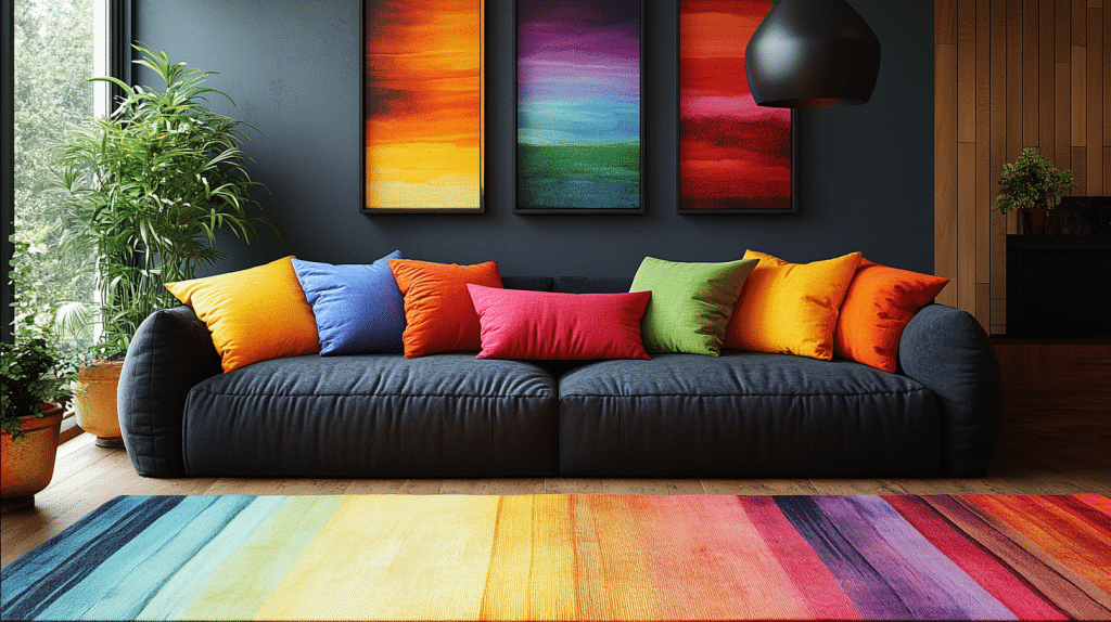 Charcoal sofa living room