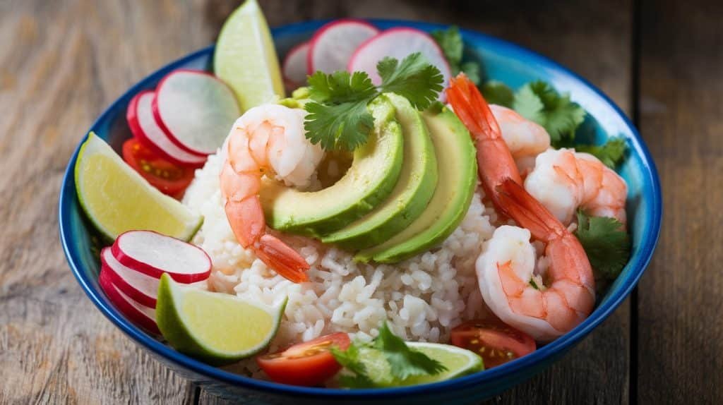 10-Minute Shrimp and Avocado Rice Bowls