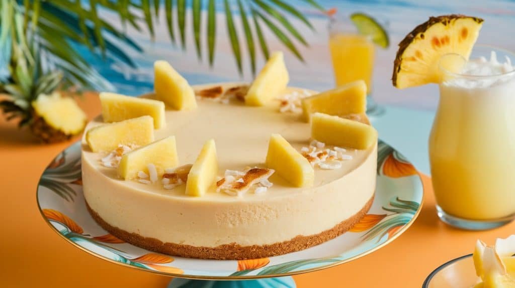 No-Bake Pina Colada Cheesecake