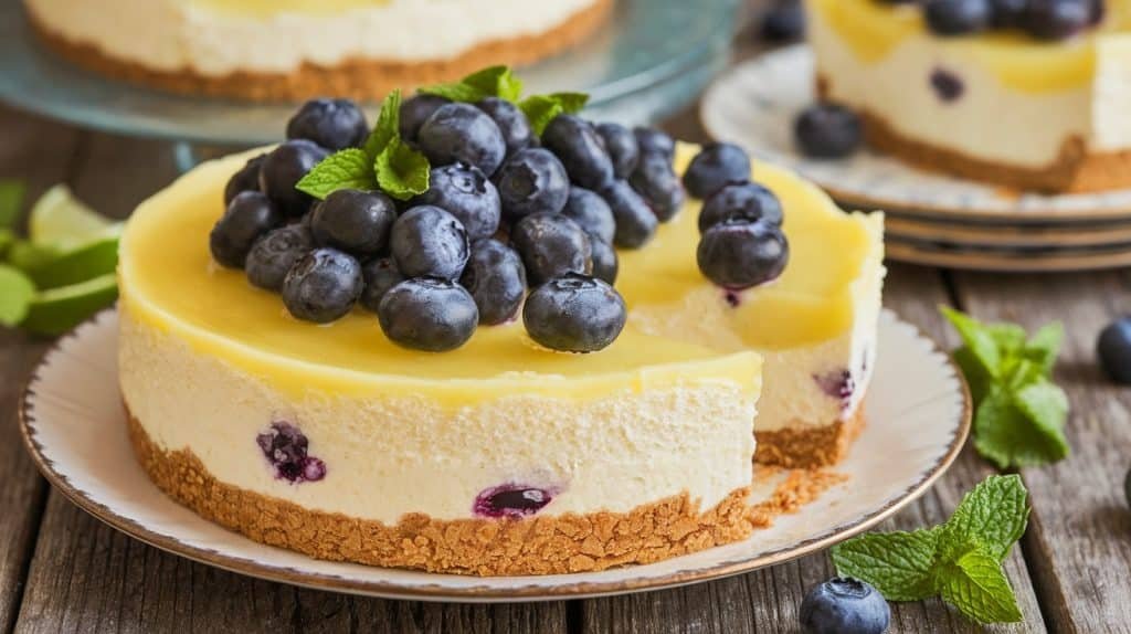 No-Bake Blueberry Lemon Cheesecake