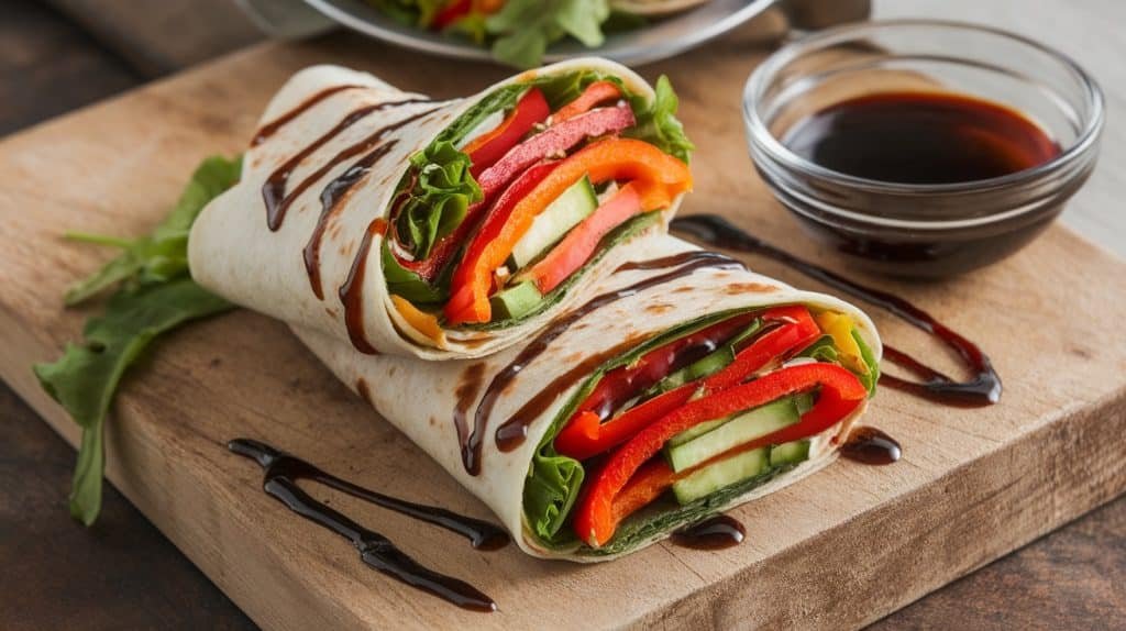 10-Minute Balsamic Glazed Veggie Wraps