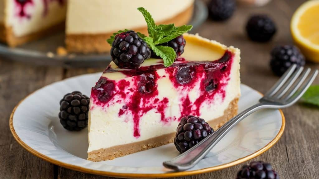 No-Bake Blackberry Lemon Cheesecake