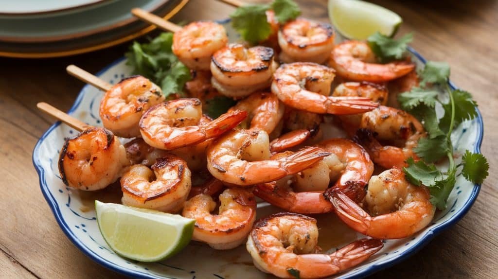 10-Minute Sriracha Honey Shrimp Skewers