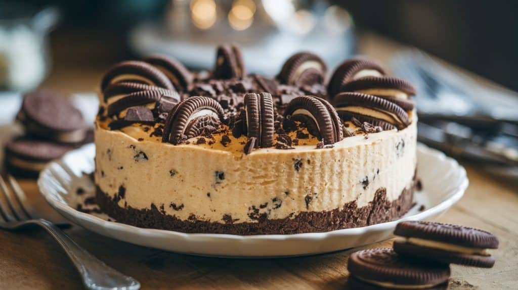 No-Bake Cookies and Cream Cheesecake