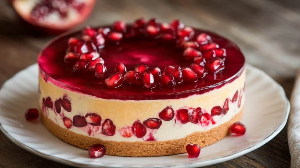 No-Bake Pomegranate Cheesecake