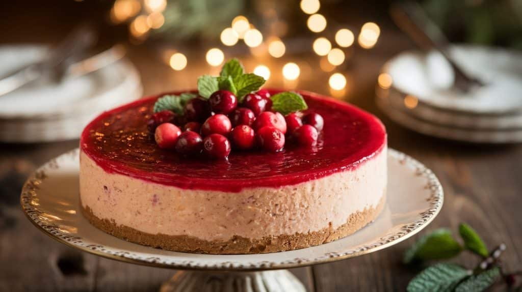 No-Bake Cranberry Cheesecake