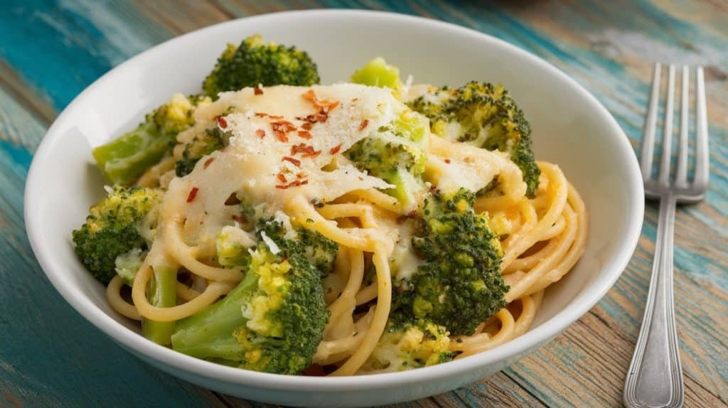 10-Minute Garlic Parmesan Broccoli Pasta