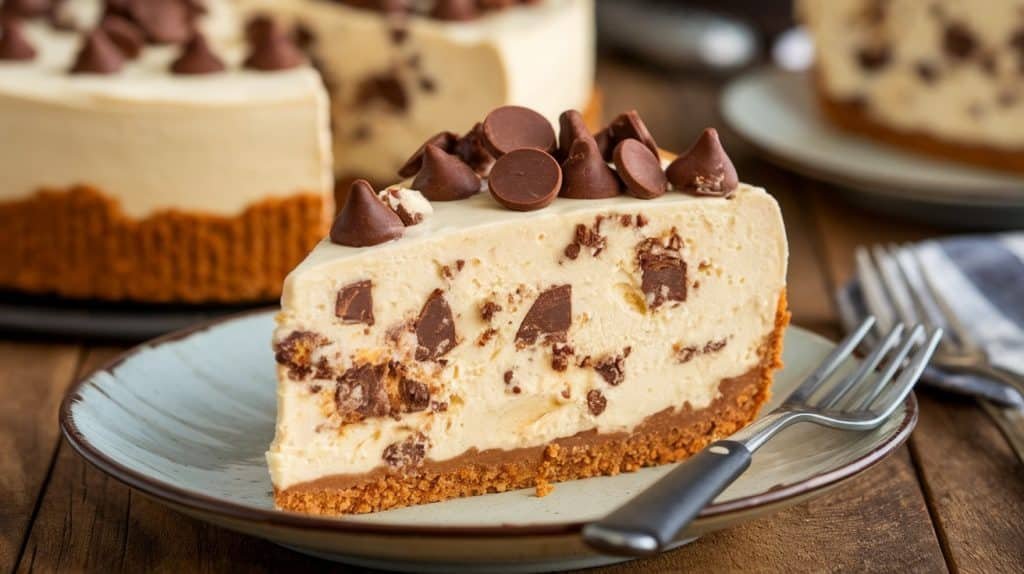 No-Bake Chocolate Chip Cookie Dough Cheesecake