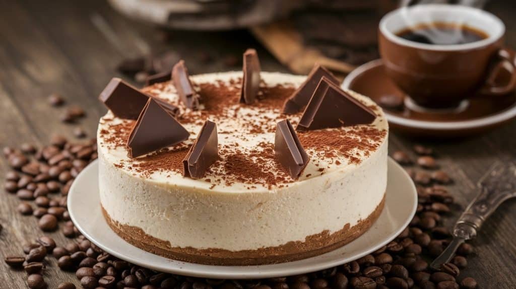 No-Bake White Chocolate Mocha Cheesecake