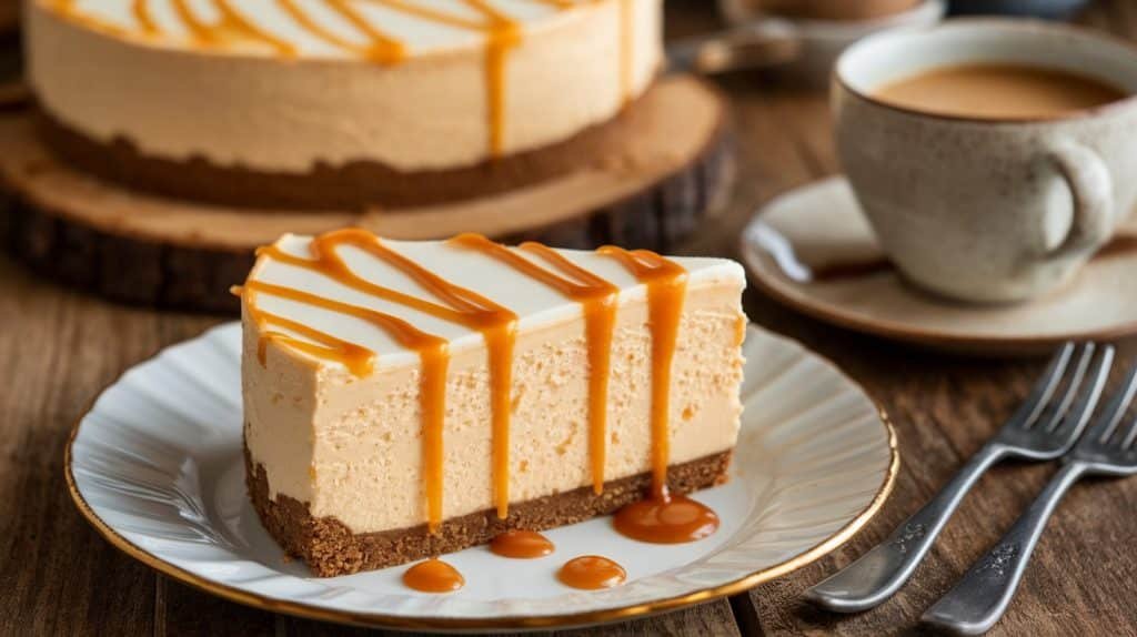 No-Bake Caramel Macchiato Cheesecake