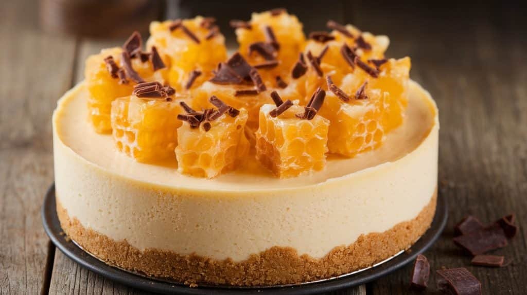 No-Bake Honeycomb Crunch Cheesecake