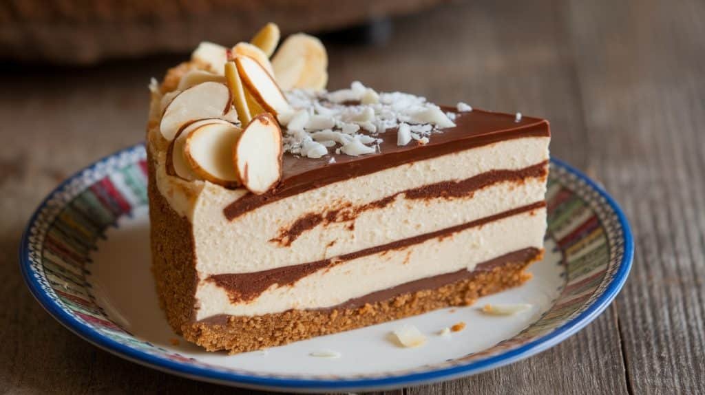 No-Bake Coconut Almond Joy Cheesecake