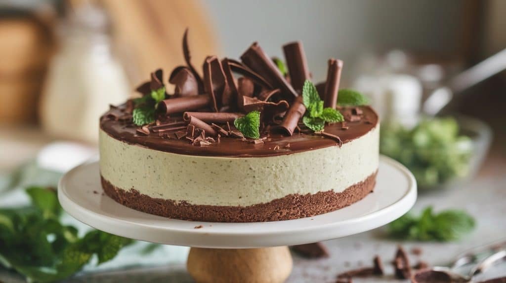 No-Bake Mint Chocolate Cheesecake