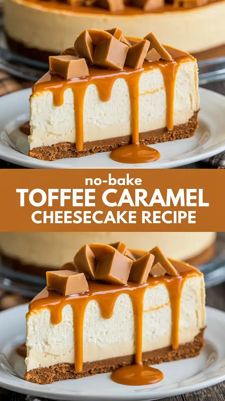 No-Bake Toffee Caramel Cheesecake
