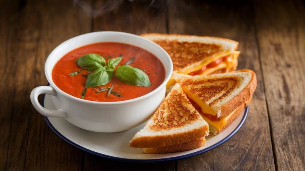 10-Minute Grilled Cheese and Tomato Soup