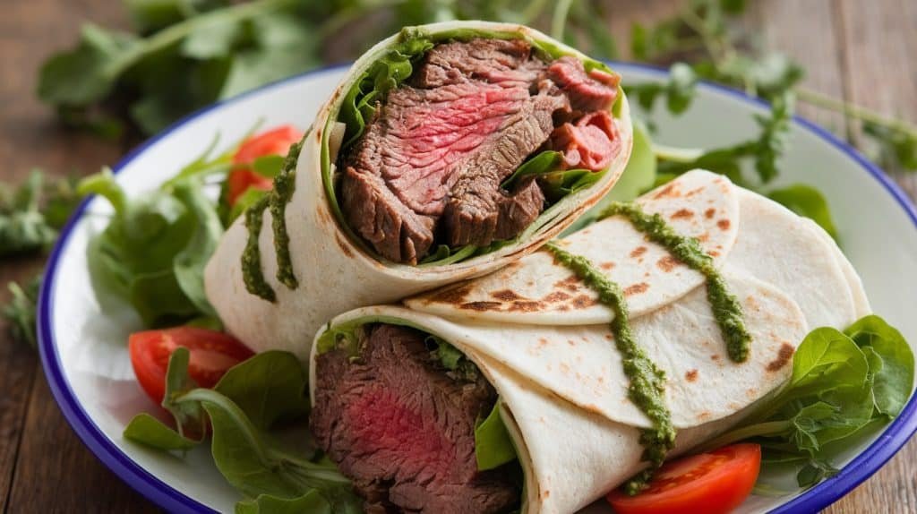 10-Minute Chimichurri Steak Wraps
