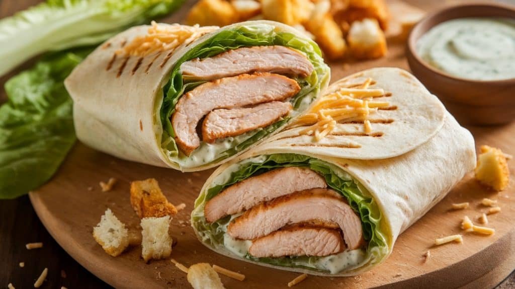10-Minute Grilled Chicken Caesar Wraps