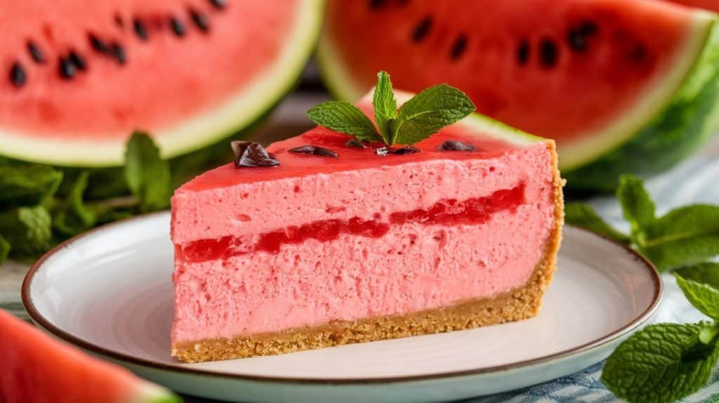 No-Bake Watermelon Cheesecake