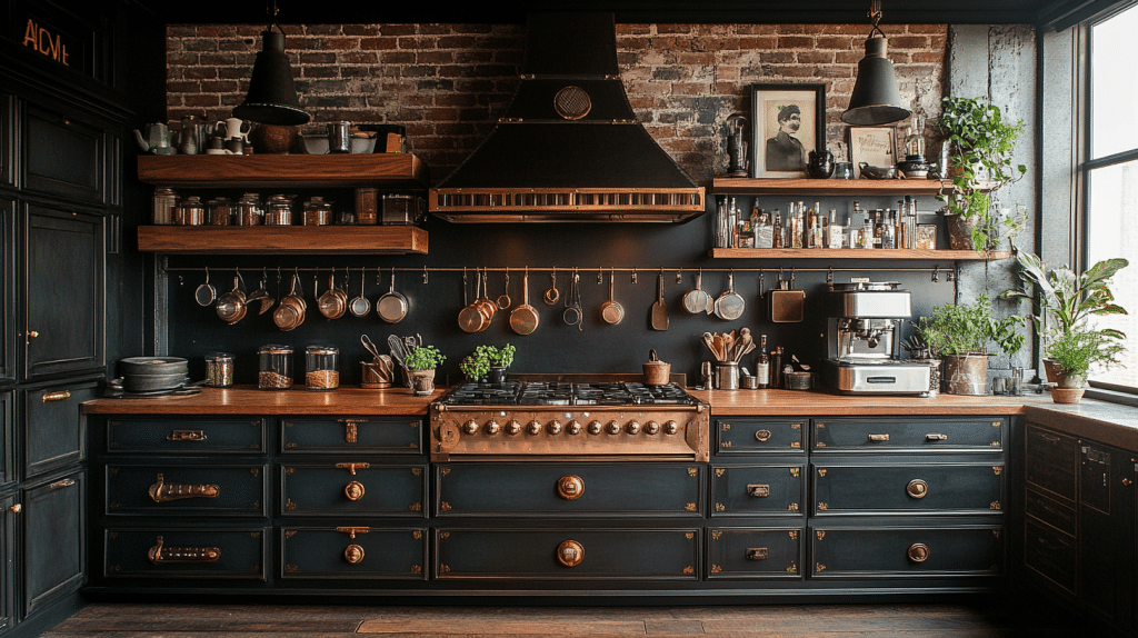 dark academia kitchen