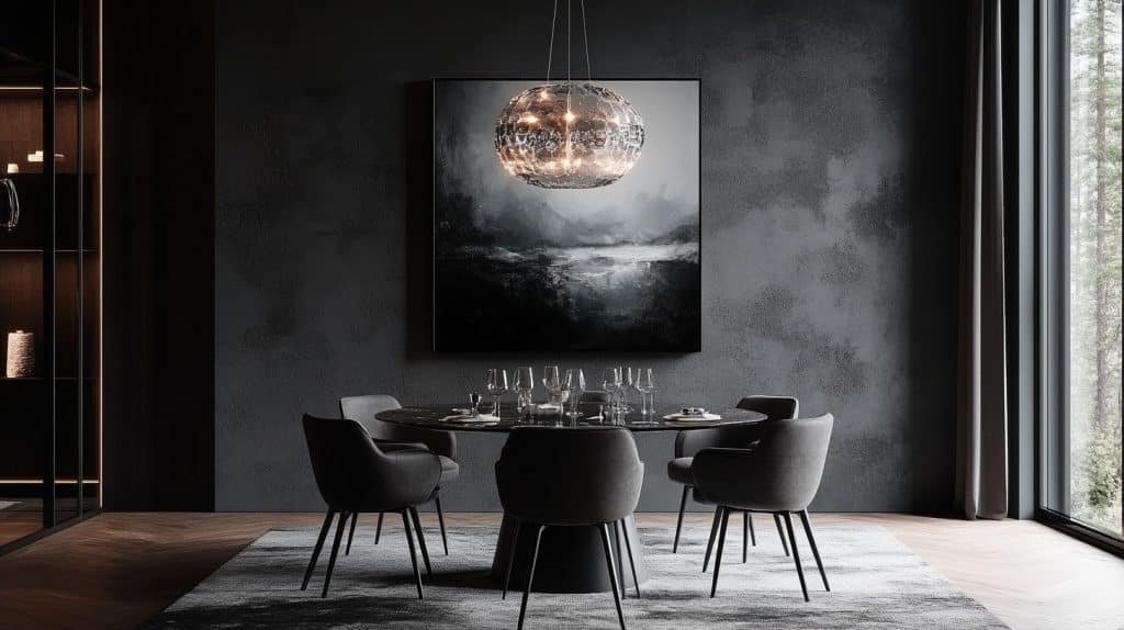 moody dining room