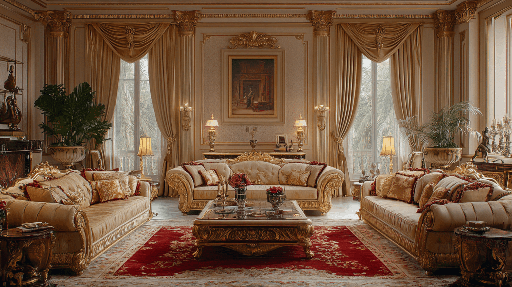 neoclassical interior living rooms